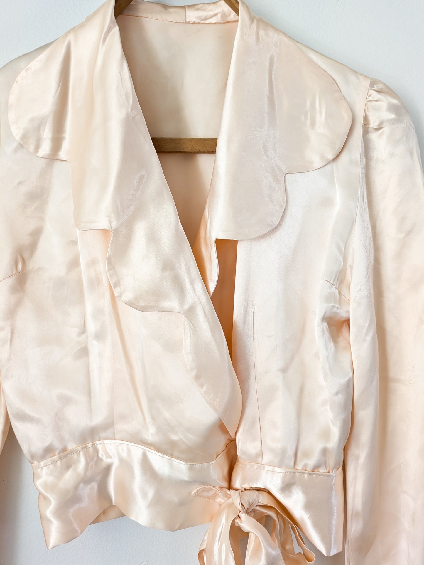 40s Satin Wrap Blouse