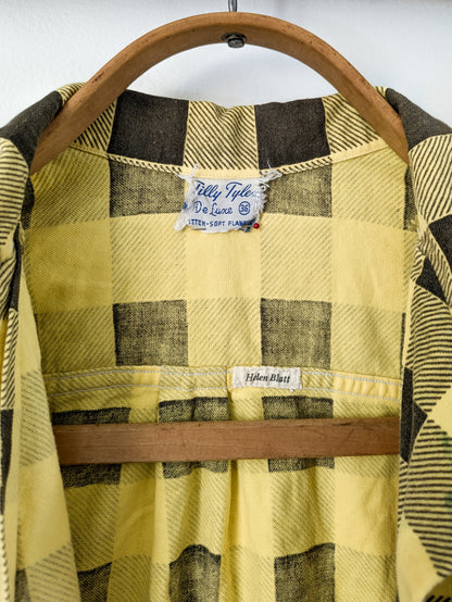 40s Yellow Printed Blouse