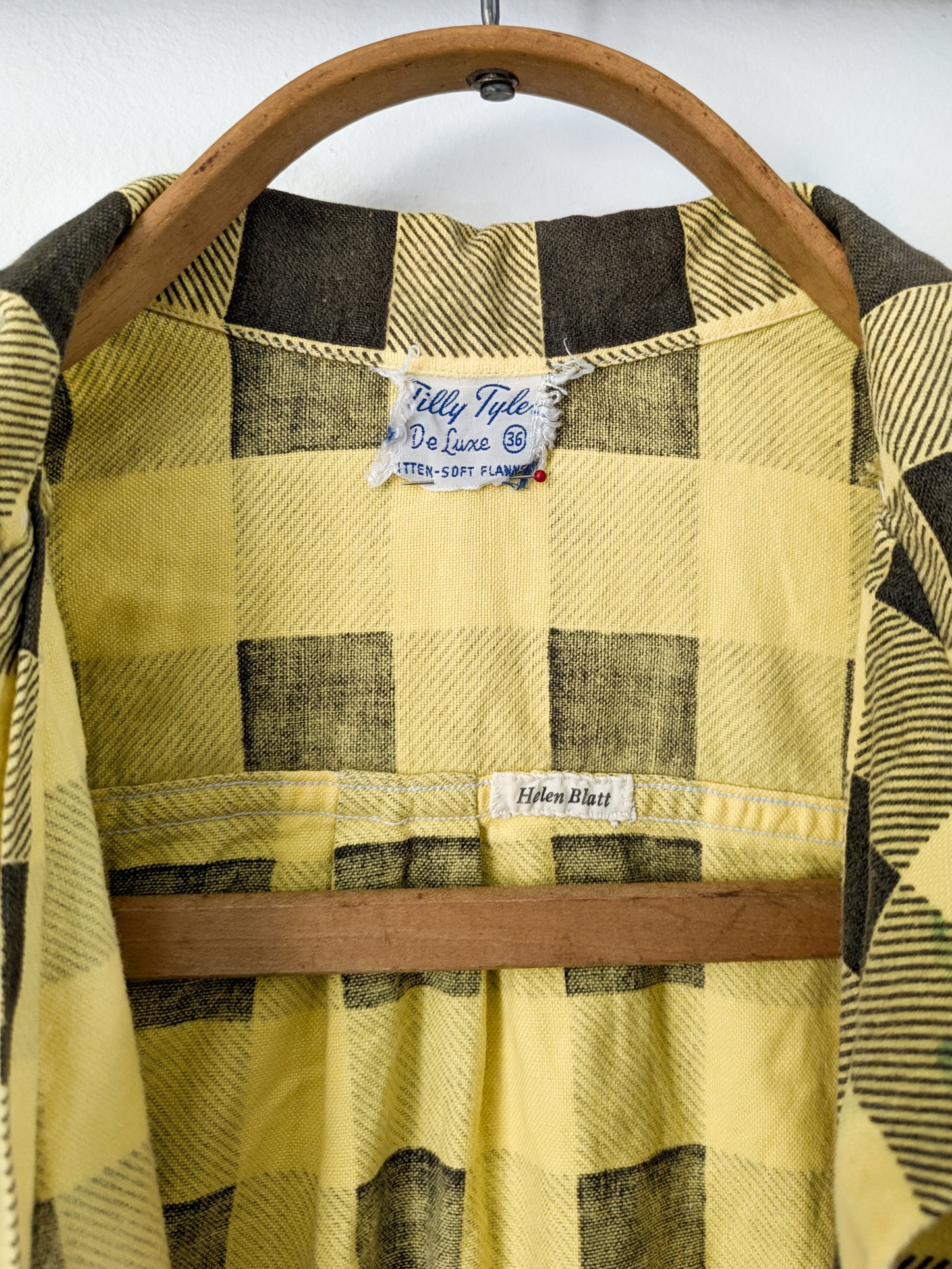 40s Yellow Printed Blouse