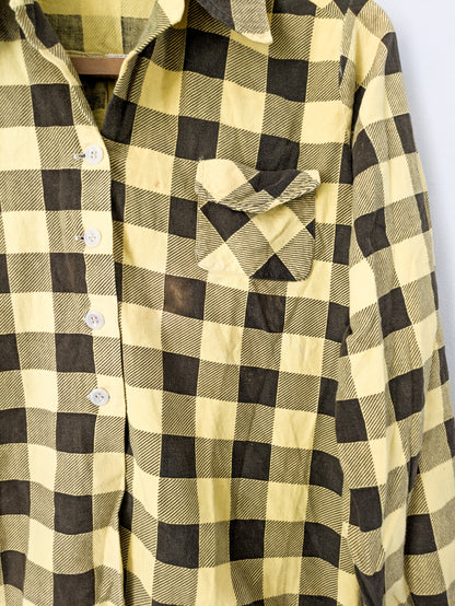 40s Yellow Printed Blouse