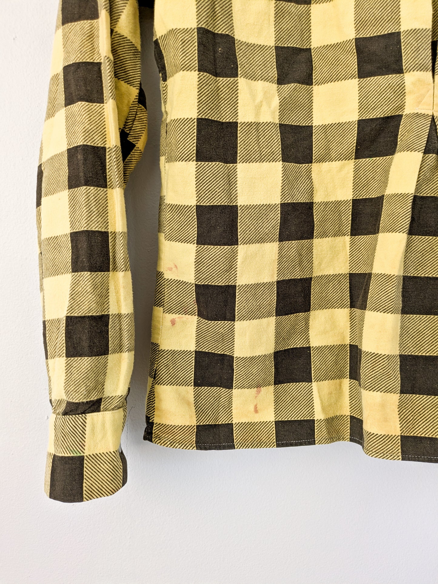 40s Yellow Printed Blouse