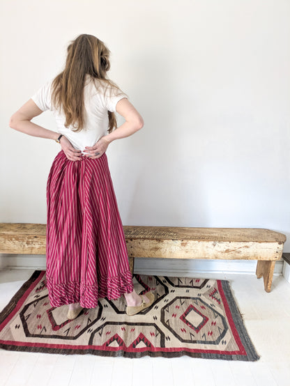 Victorian Burgundy Calico Skirt