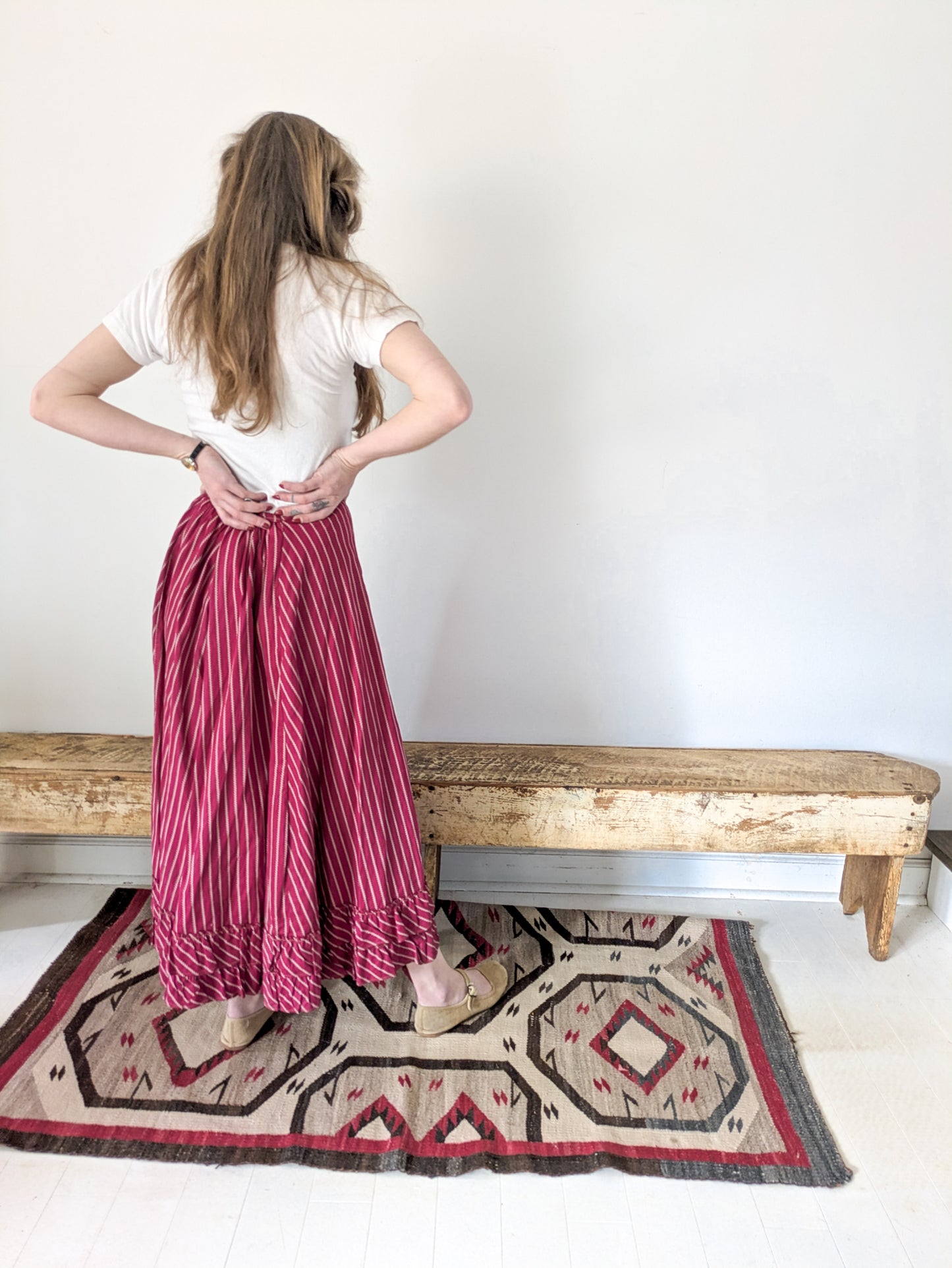 Victorian Burgundy Calico Skirt