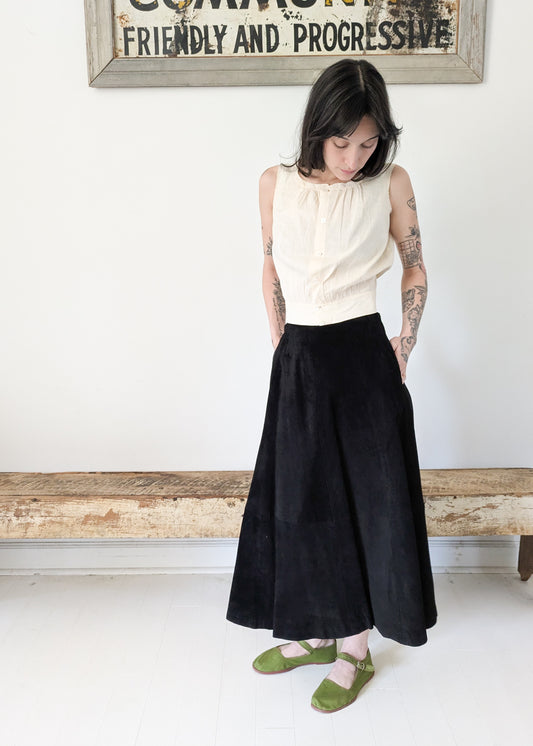 70s Bagatelle Suede Skirt