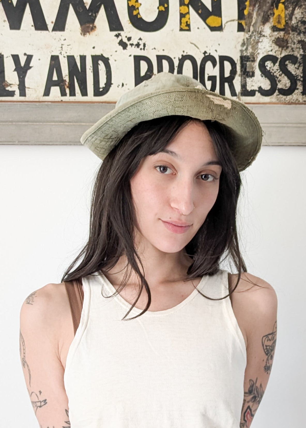 1940s Decorated Army Bucket Hat