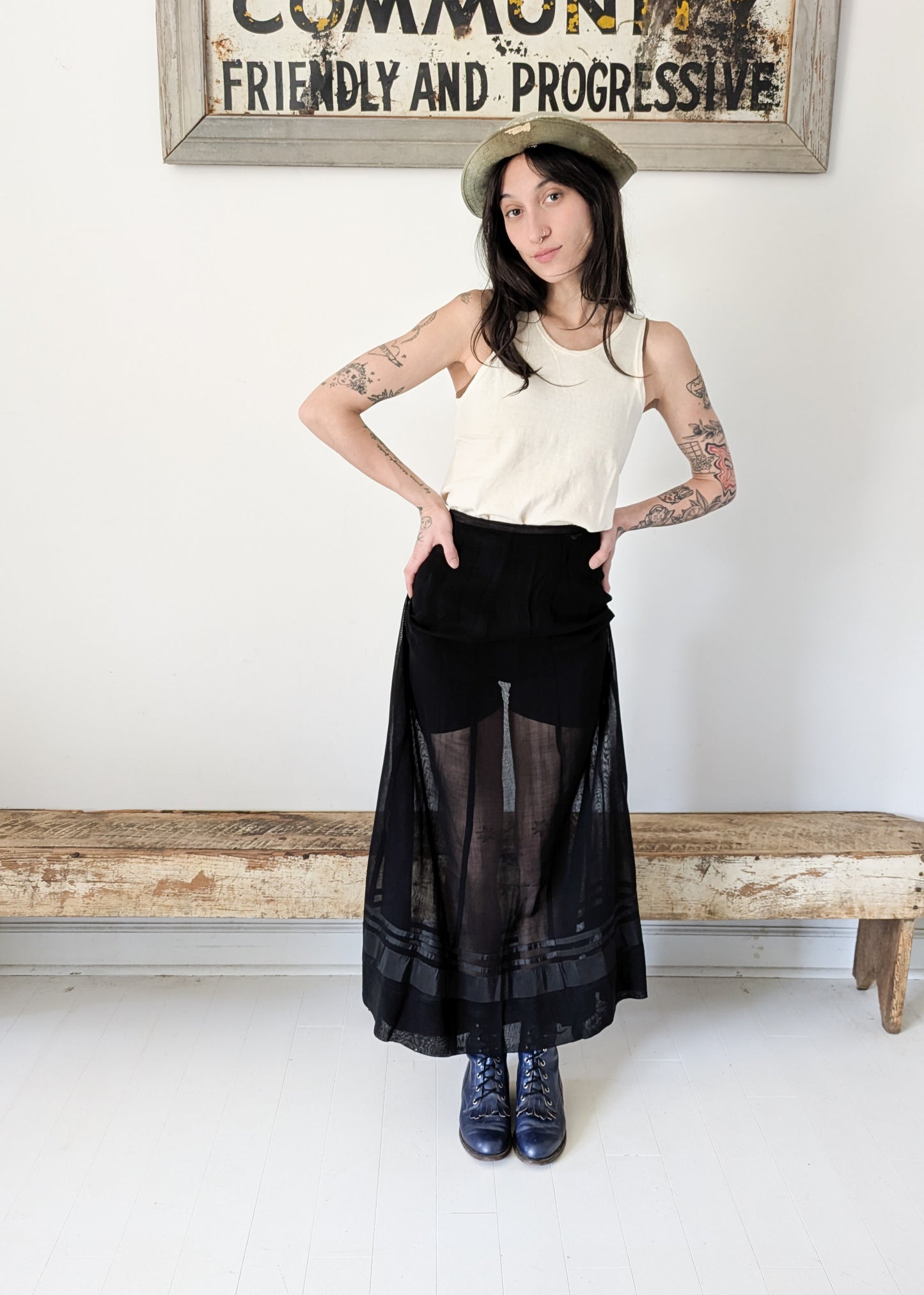 Victorian Mesh Black Skirt