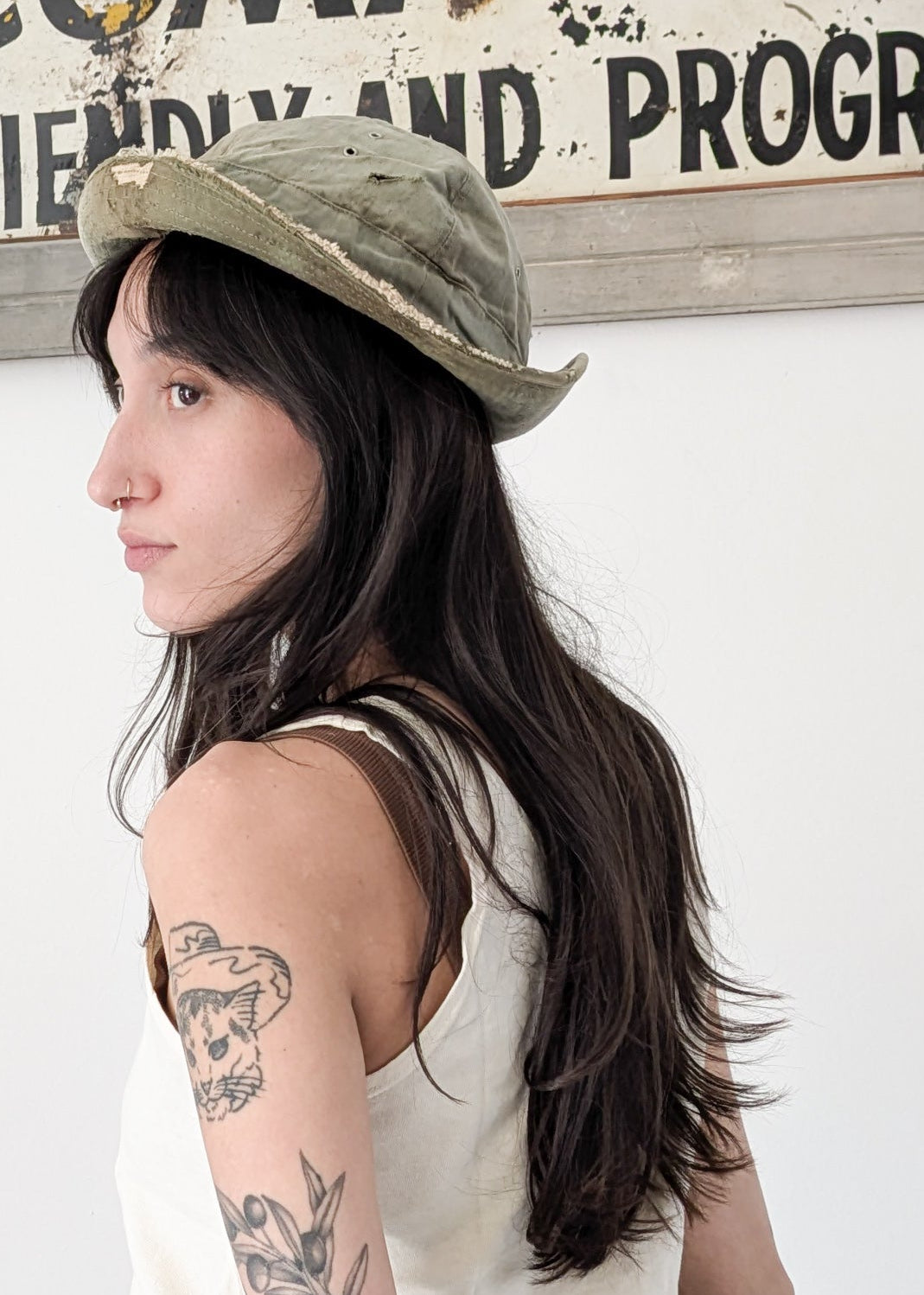 1940s Decorated Army Bucket Hat