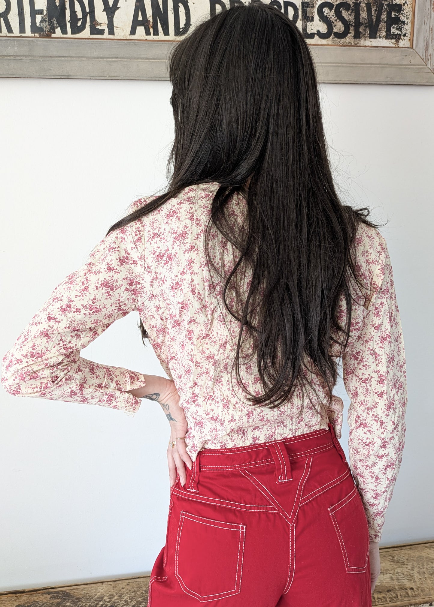 70s does 20s Floral Blouse