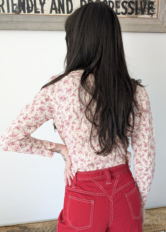 70s does 20s Floral Blouse