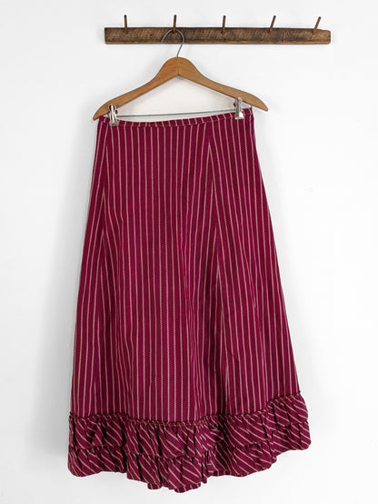 Victorian Burgundy Calico Skirt