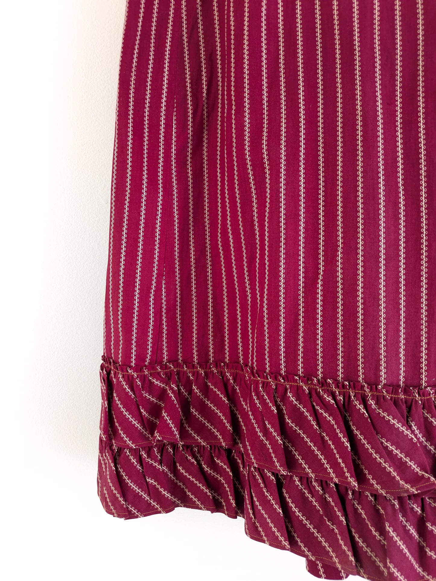 Victorian Burgundy Calico Skirt