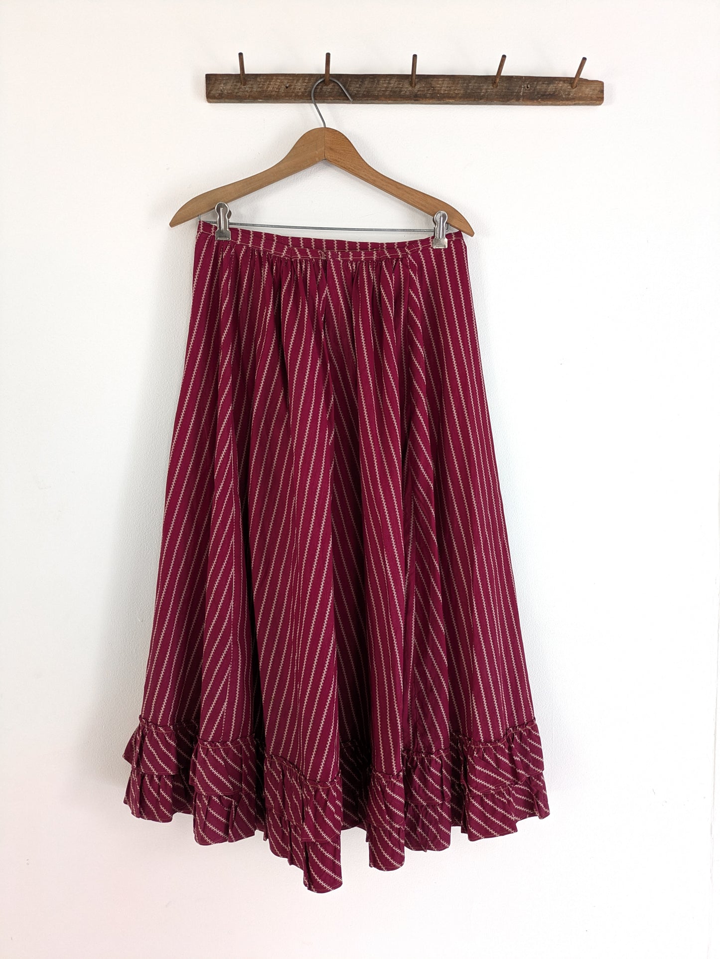 Victorian Burgundy Calico Skirt