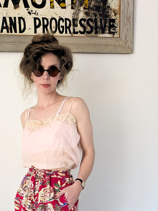 Antique Cropped Pink Top