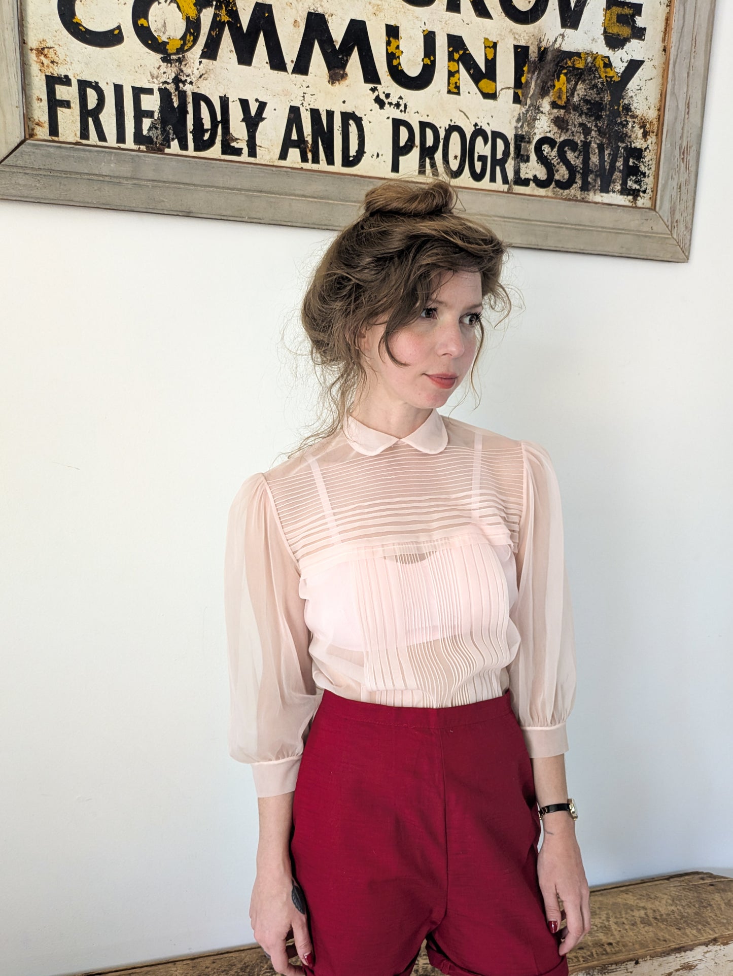 50s Sheer Nylon Blouse