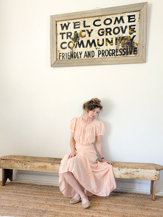 1930s Peach Pink Gown