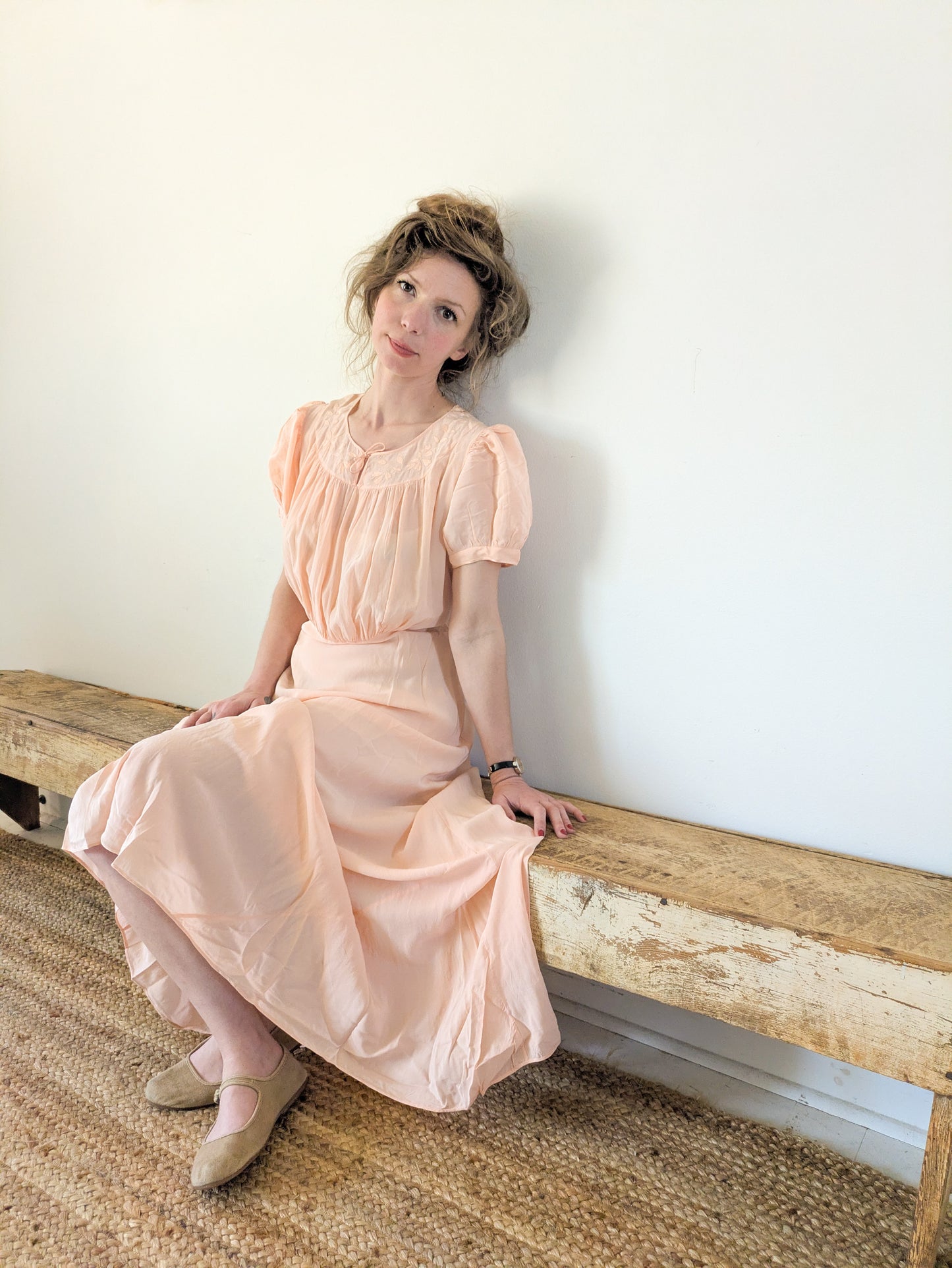 1930s Peach Pink Gown