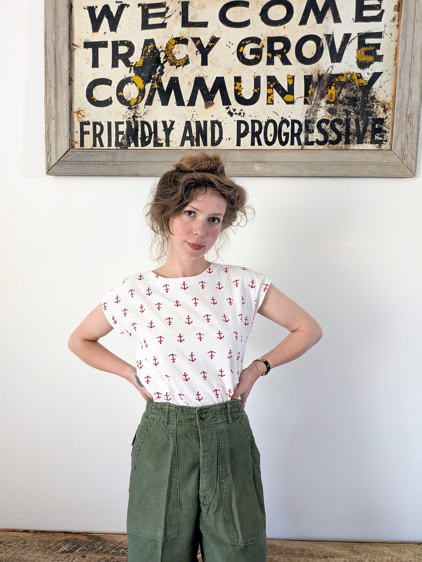 50s Naval Novelty Top