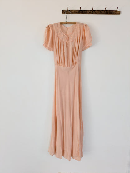 1930s Peach Pink Gown