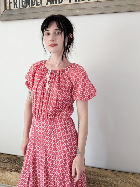 1940s Sheer Pink Gown