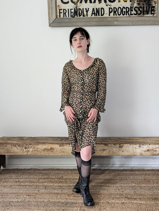 90s Sheer Floral Dress