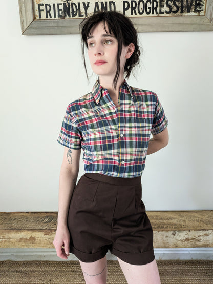 1960s Madras Blouse