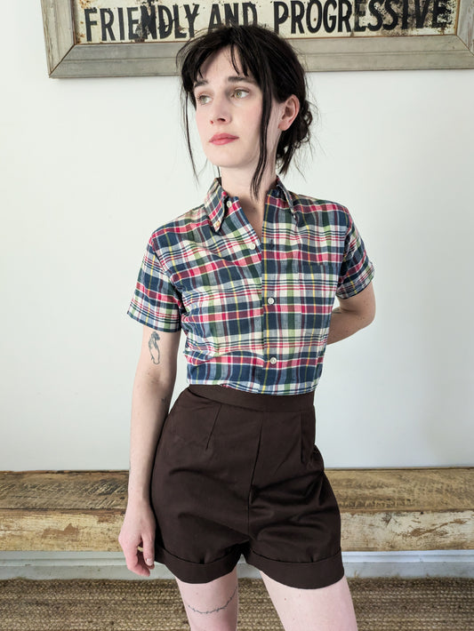 1960s Madras Blouse