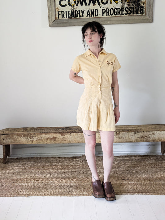 30s/40s Yellow Romper