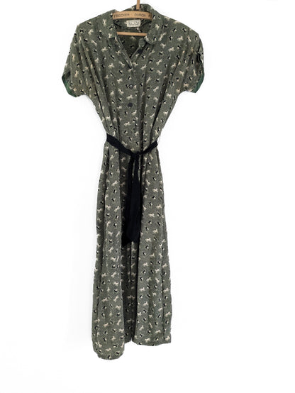 50s Sage Horses Dress