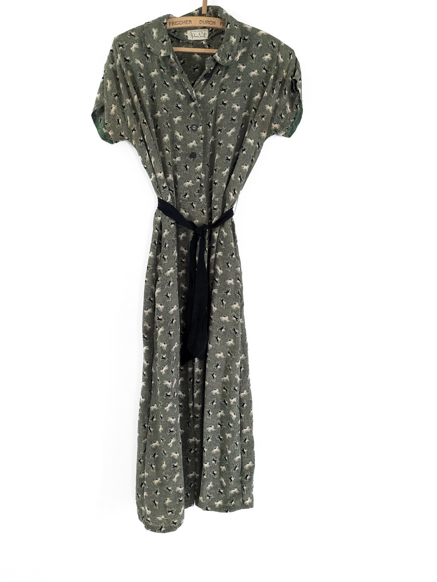 50s Sage Horses Dress