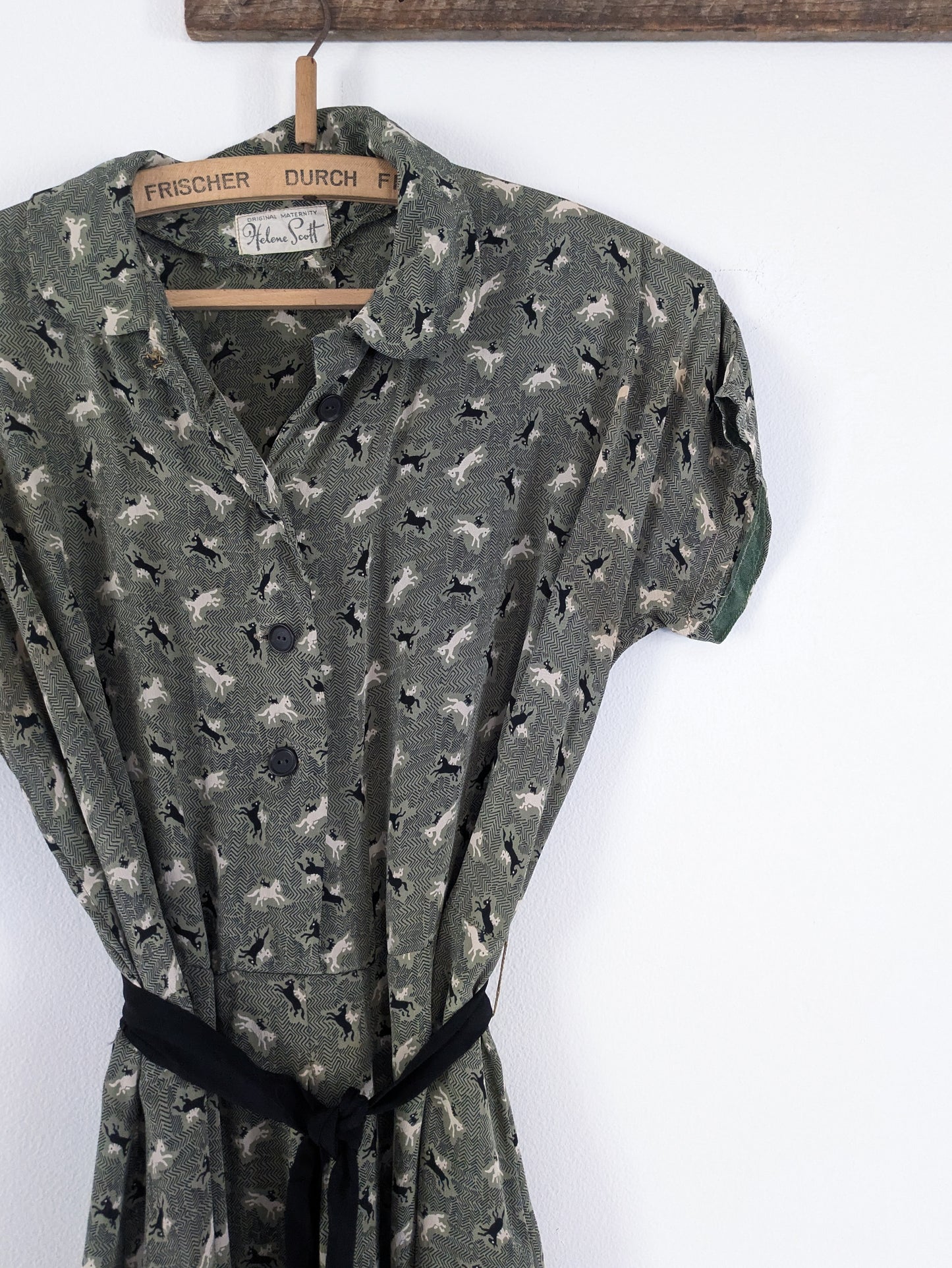50s Sage Horses Dress