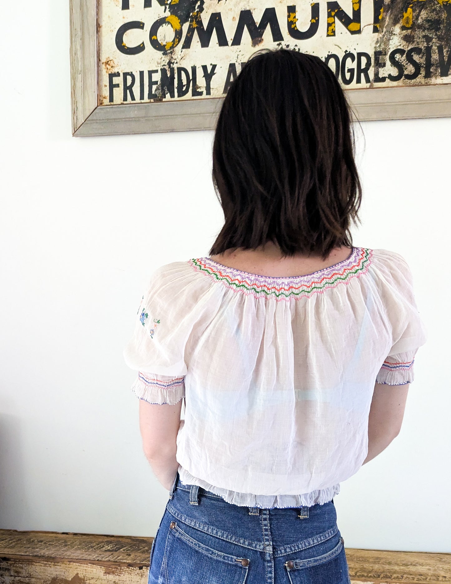 40s Hungarian Floral Blouse