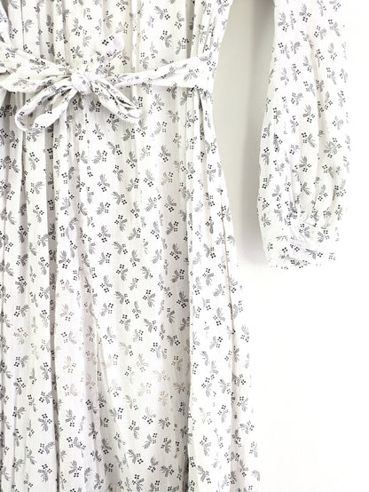 Late 1800s White Calico Gown