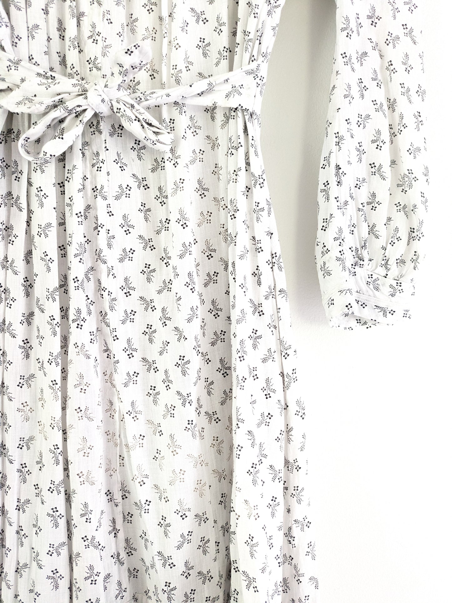 Late 1800s White Calico Gown