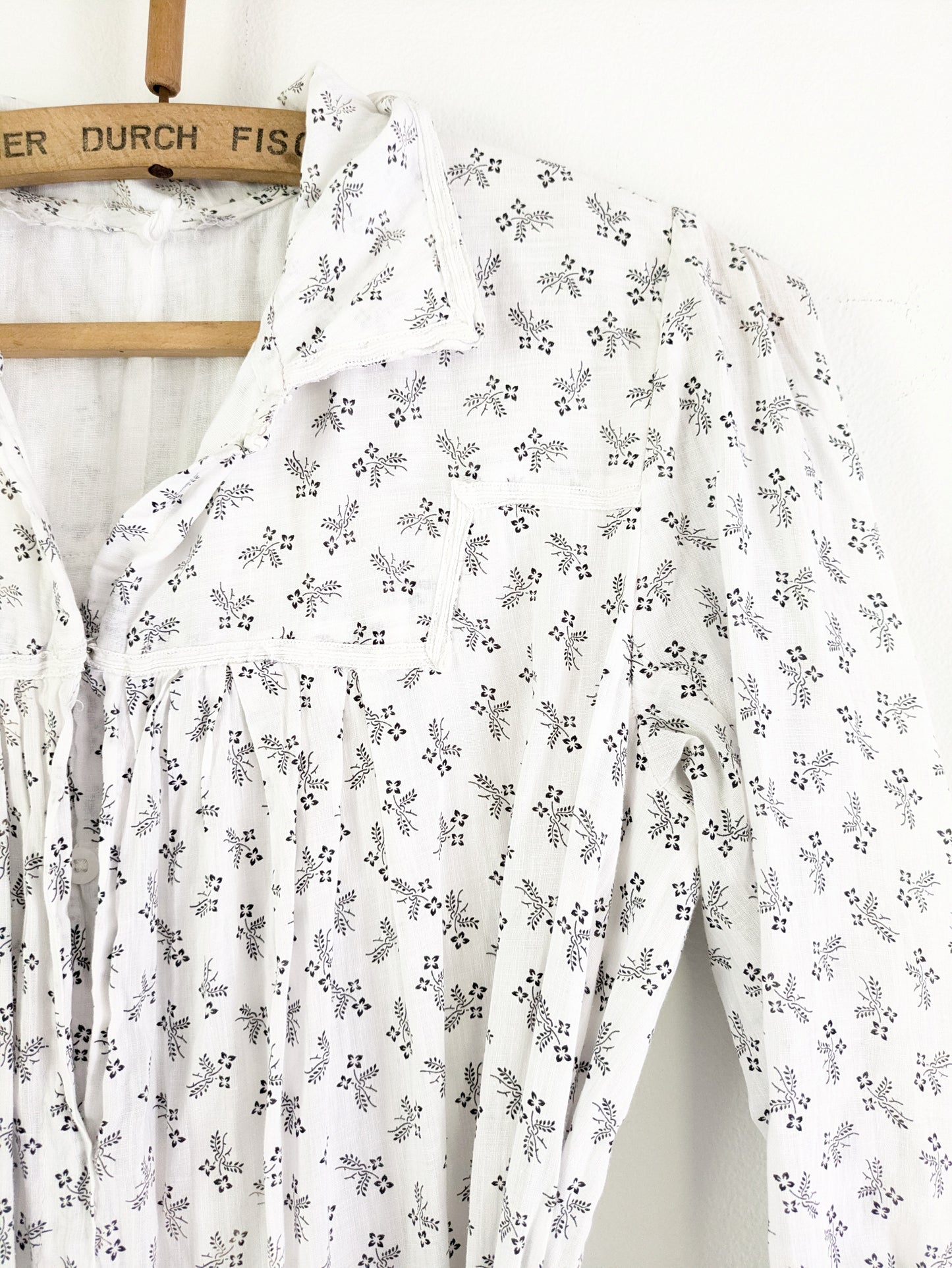 Late 1800s White Calico Gown