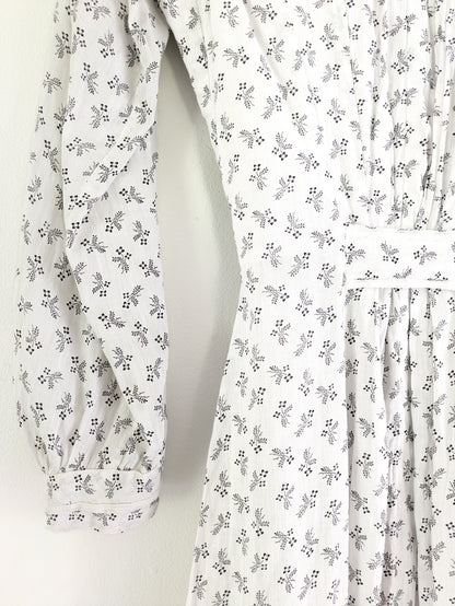 Late 1800s White Calico Gown