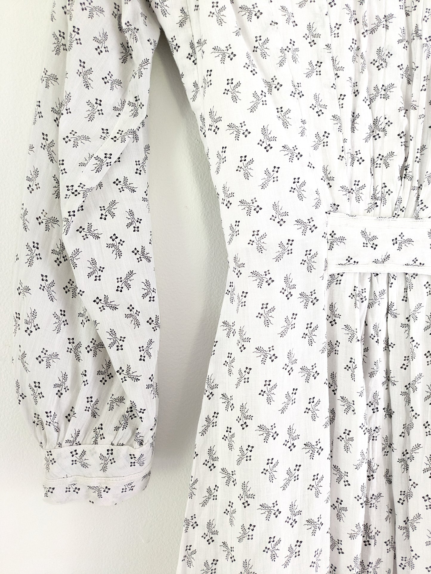Late 1800s White Calico Gown