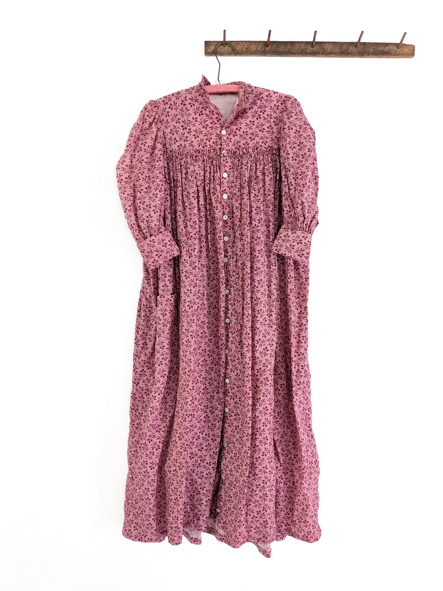 Late 1800s Pink Calico Wrapper