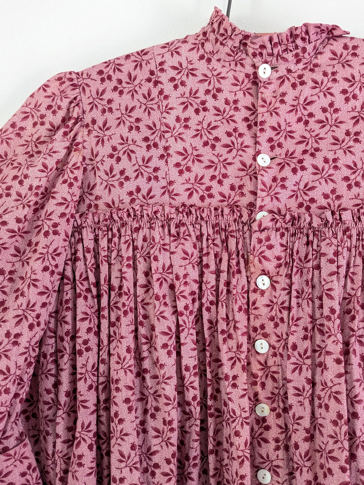 Late 1800s Pink Calico Wrapper