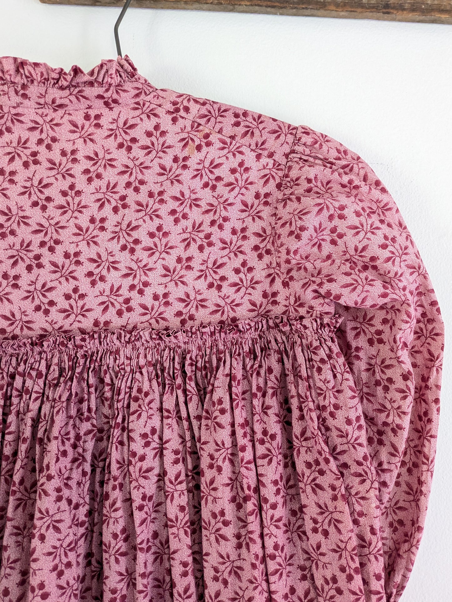 Late 1800s Pink Calico Wrapper
