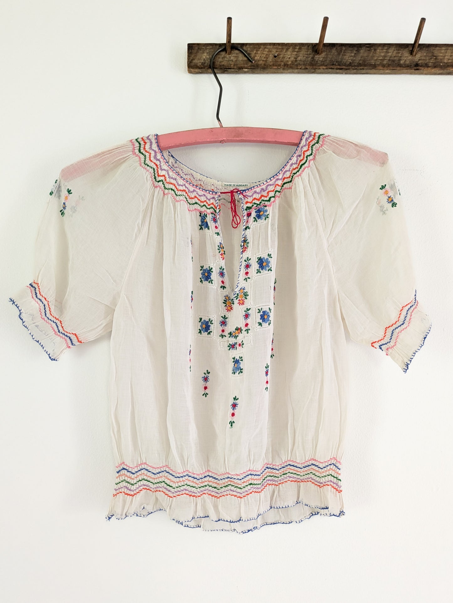 40s Hungarian Floral Blouse