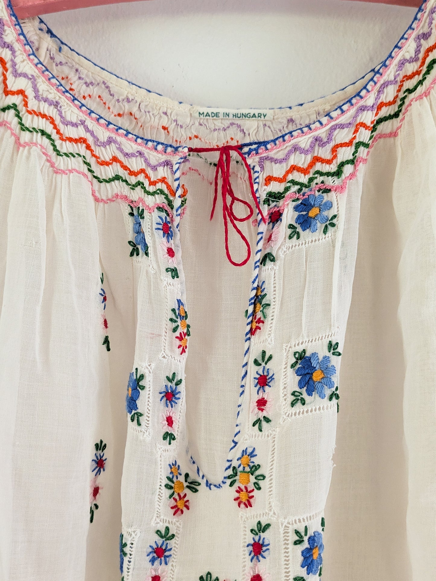 40s Hungarian Floral Blouse