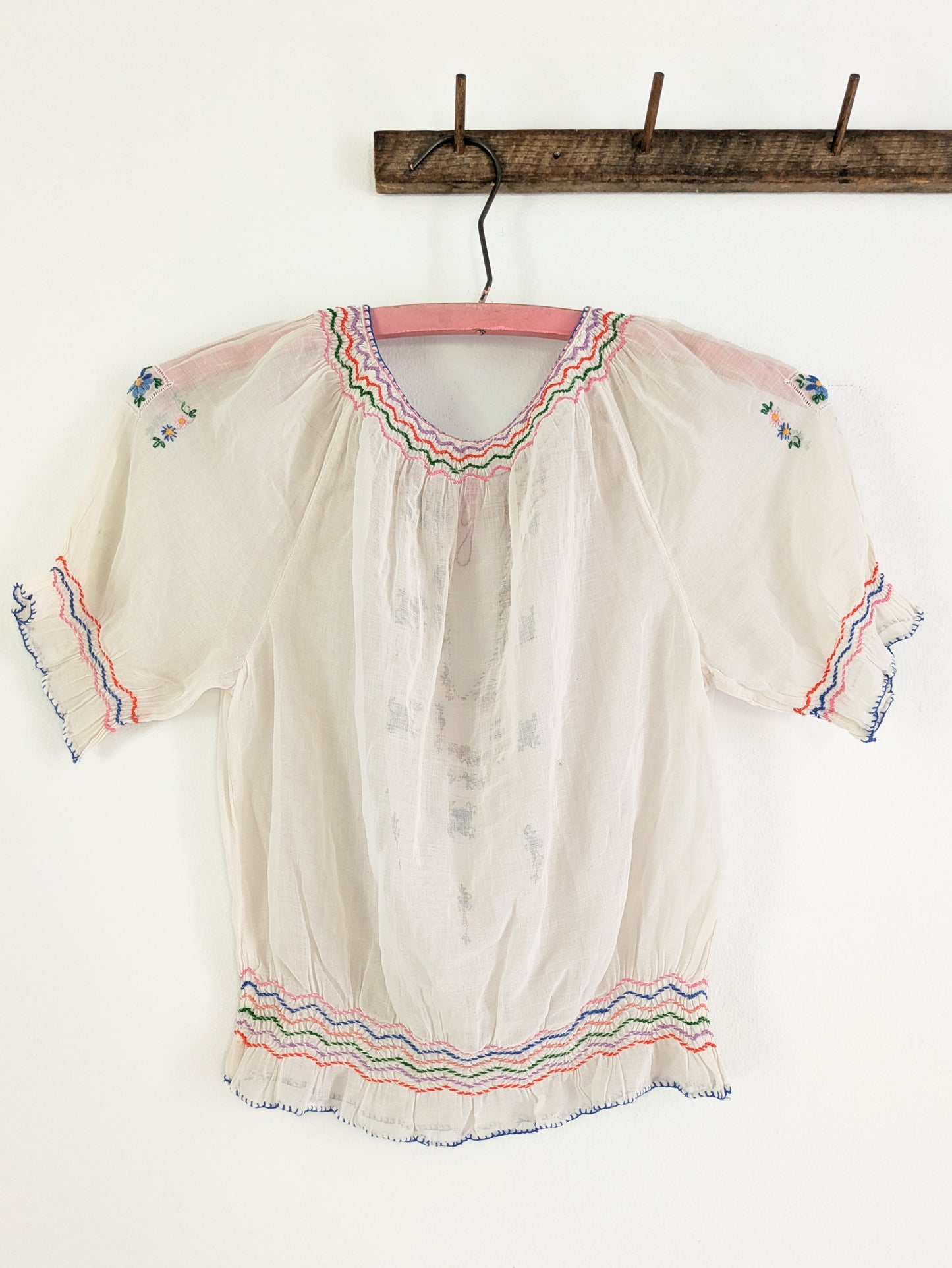 40s Hungarian Floral Blouse