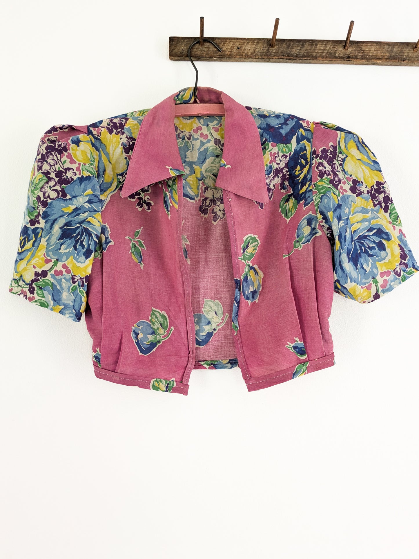 30s/40s Floral Cardigan Blouse