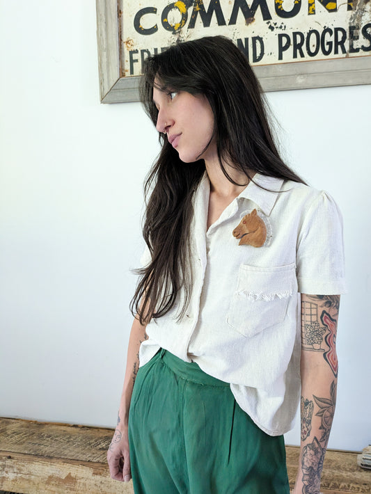 Woven Cream Blouse