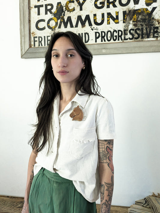 Woven Cream Blouse