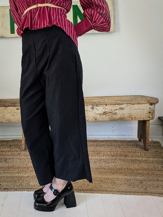 50s Black Pants w/ Raw Hem
