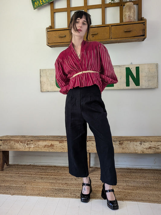 50s Black Pants w/ Raw Hem