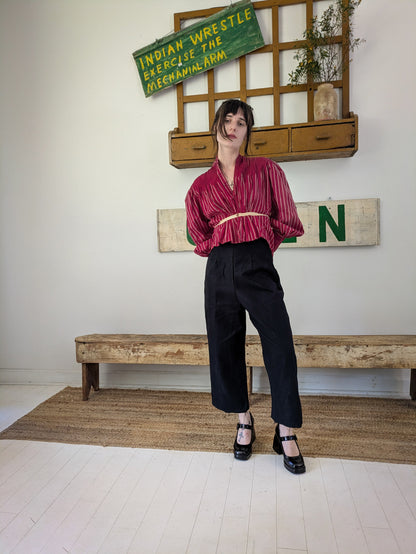 Raspberry Calico Blouse