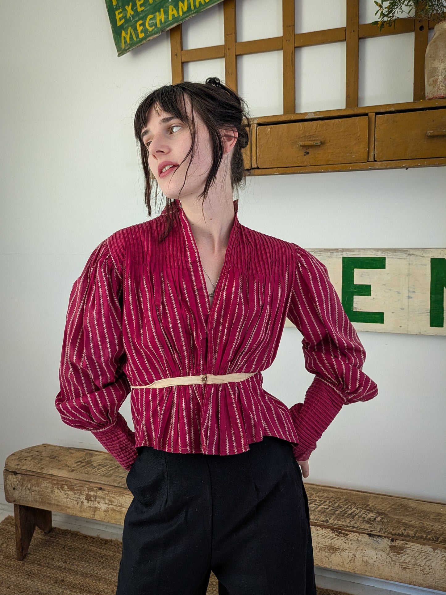 Raspberry Calico Blouse