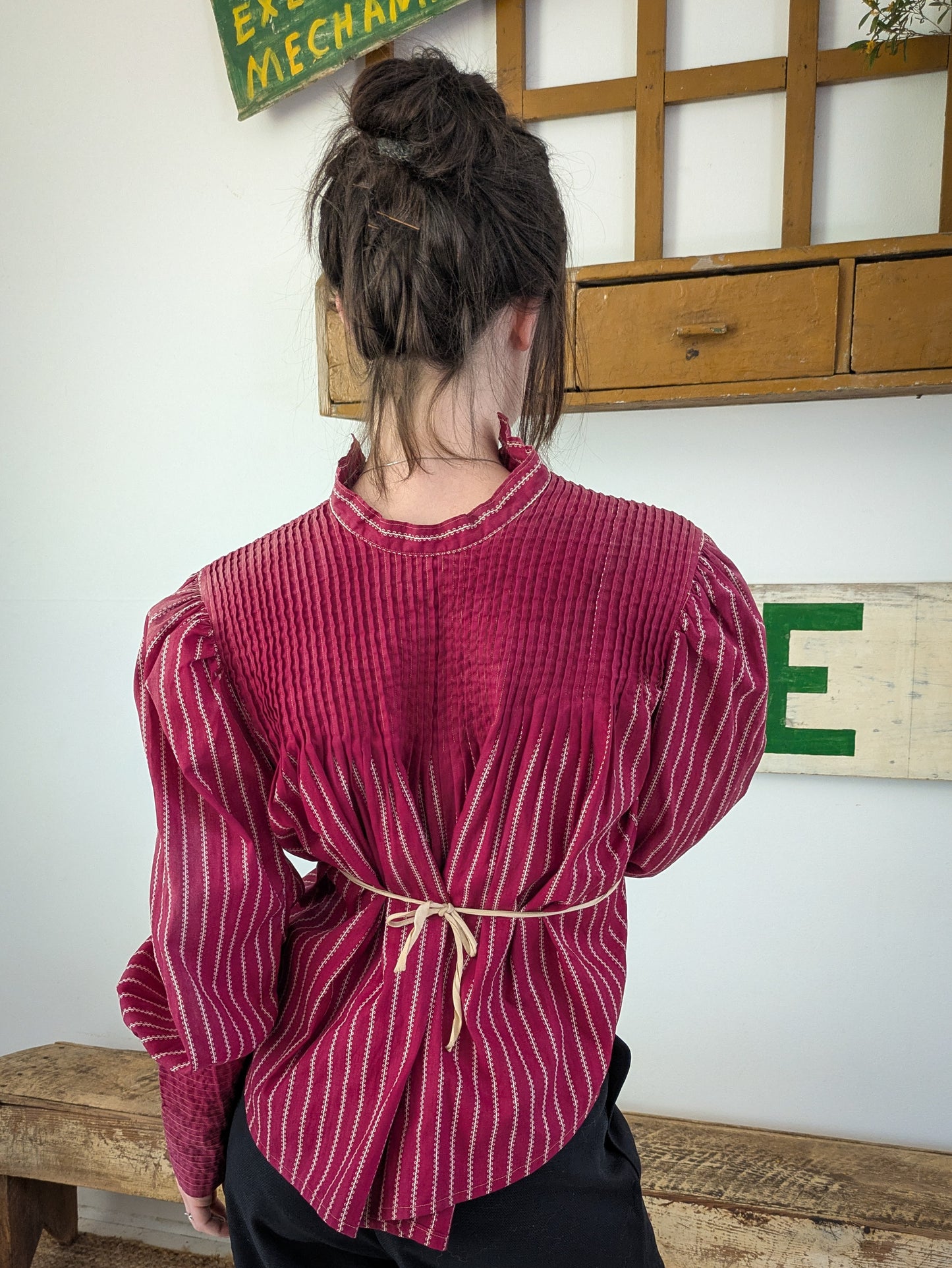 Raspberry Calico Blouse